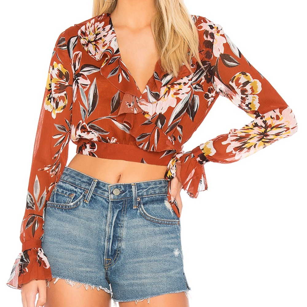 Tularosa floral blouse crop top